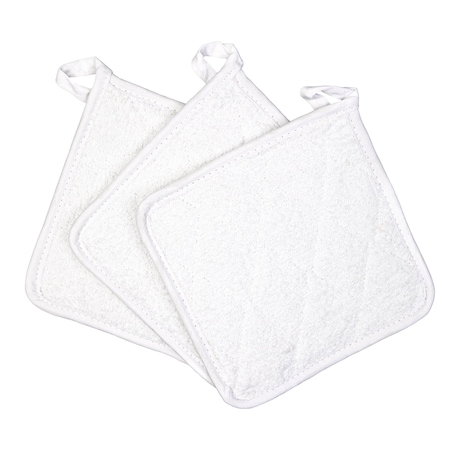 Monarch Cooks Linen Pot Holder 7x7 White (12pk) POT-WHITE